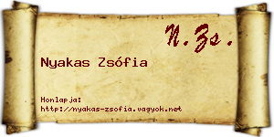Nyakas Zsófia névjegykártya